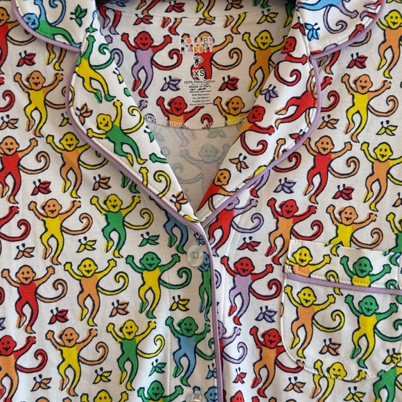 Roller Rabbit Xs shorts pajamas pjs disco monkey polo new - Picture 4 of 7
